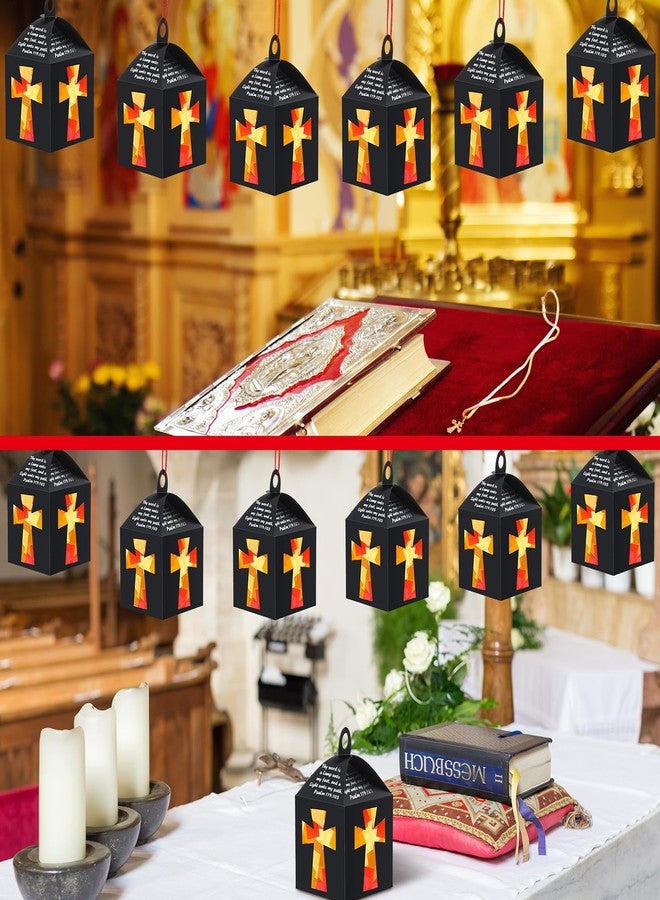 Yaomiao 16 Sets Religious Crafts Religious Cross Tissue Paper Lanterns Crafts Bulk Suncatcher Kits DIY Cross Ornaments Christian Tissue Paper Kits for Church Sunday School VBS Art Classroom Home - Image 5